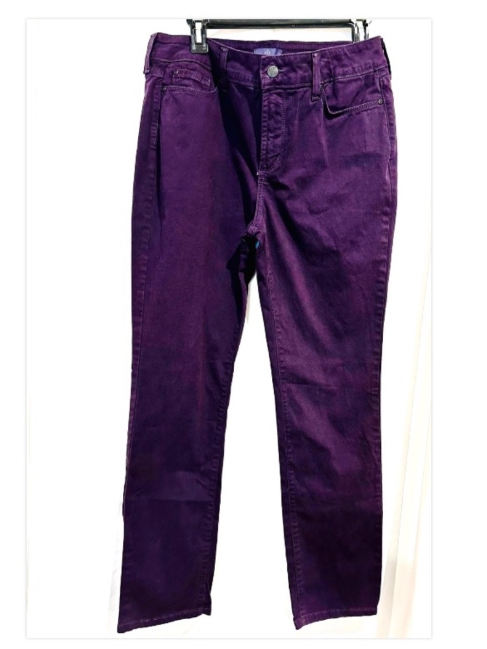 NYDJ Not Your Daughters Jeans SZ 10 LiftXTechnology Deep Purple Straight Leg
